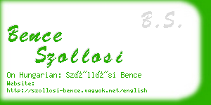 bence szollosi business card